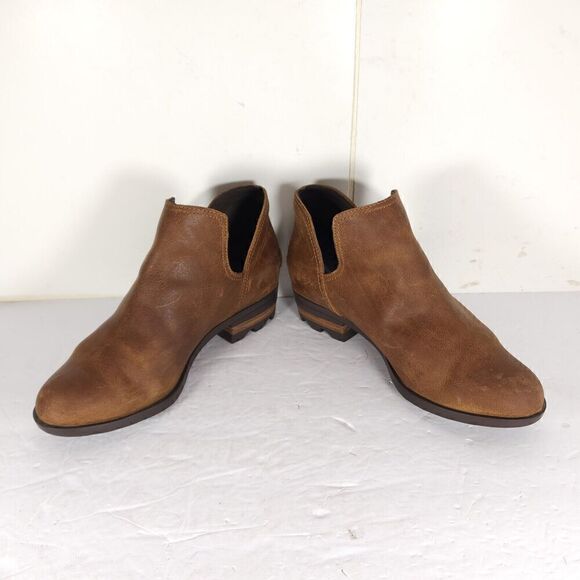 Sorel Women's Lolla II US 8,5 Brown Leather Cut-Out Ankle Booties Boots - Picture 7 of 16
